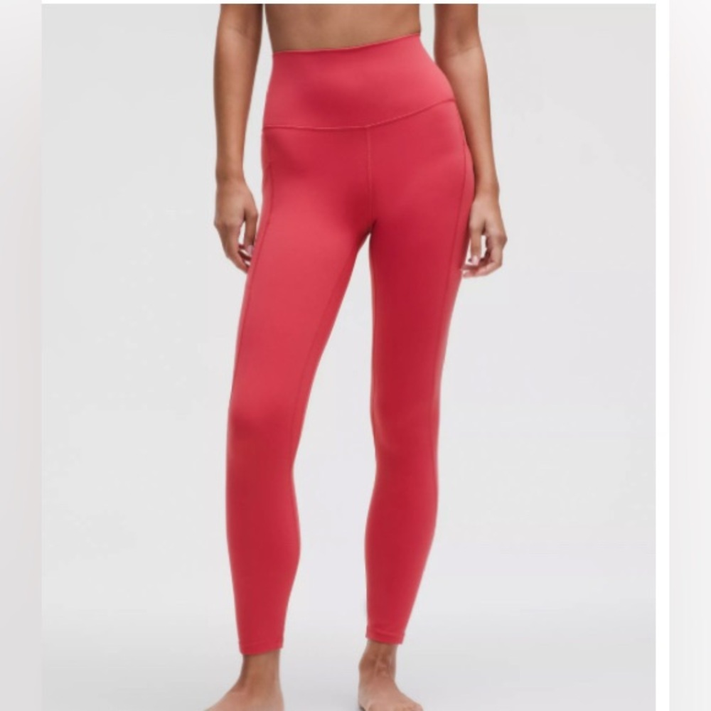 Lululemon Align high rise pocket leggings in desert red 25’ length